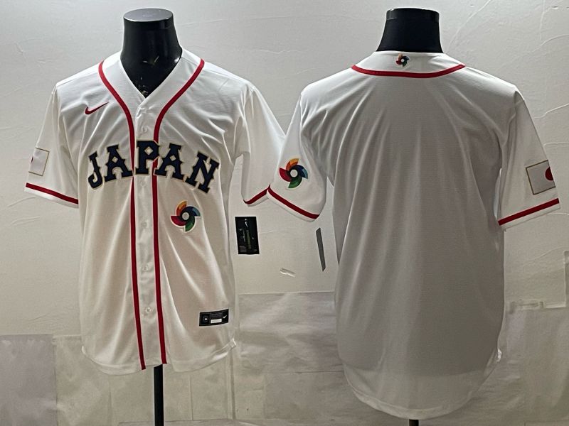 Men 2026 World Cub Japan Blank White Game Nike MLB Jersey style 004
